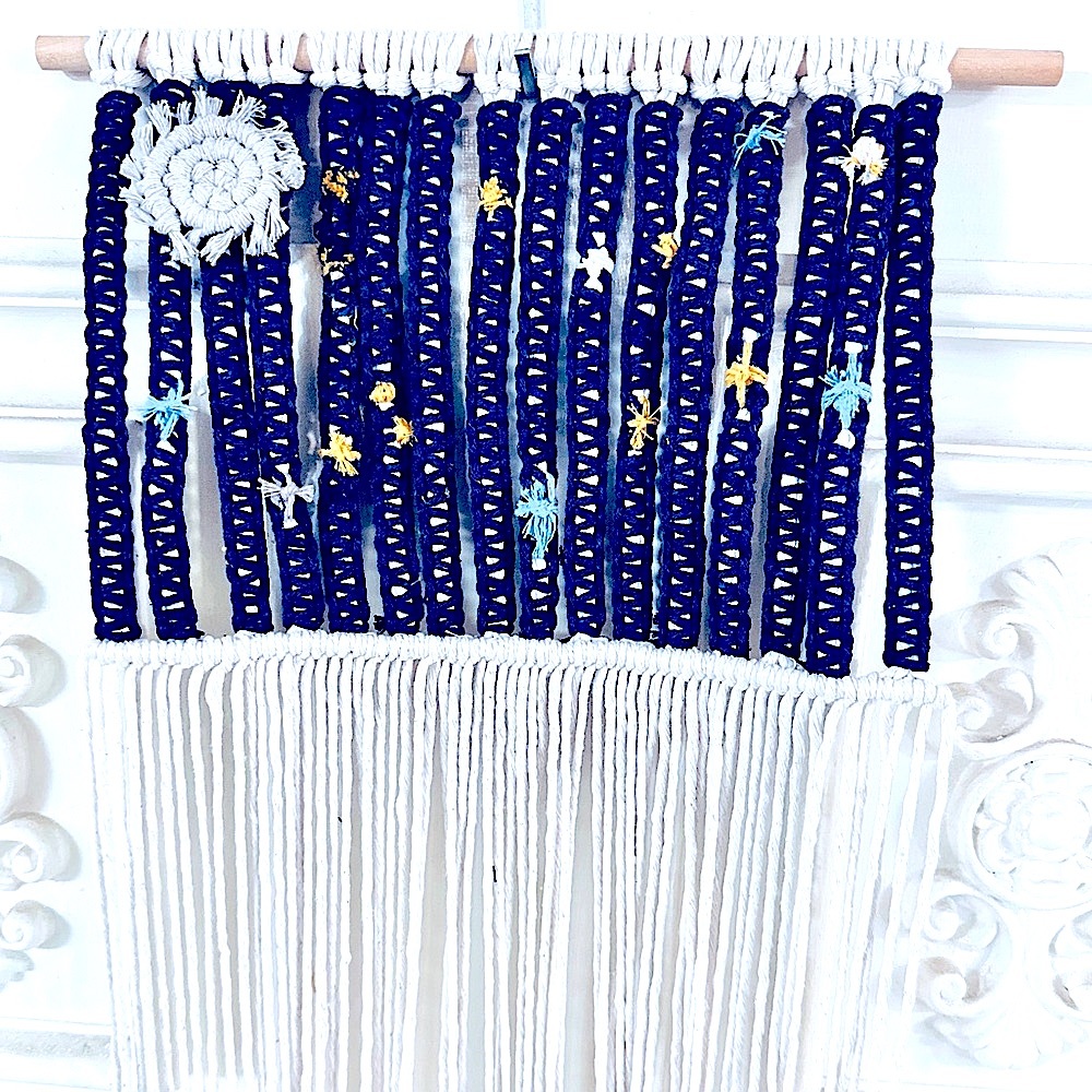 NEW @SouL_EmbEllisH Handwoven Stary-Night Constellation Inspired Macramé Wall Pc